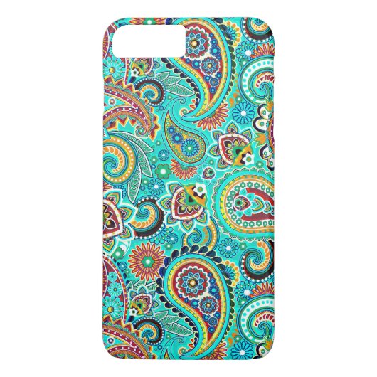 Red Blue Yellow Paisley Case-Mate iPhone Hülle (Rückseite)