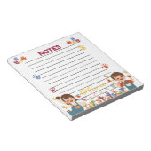 Red Blue Yellow Playful Kids Personalized Notepad Notizblock (angewinkelt)