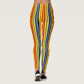 Red Blue Yellow Stripes Pattern Design  Leggings (Rückseite)