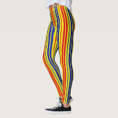 Red Blue Yellow Stripes Pattern Design  Leggings (Links)