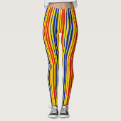 Red Blue Yellow Stripes Pattern Design  Leggings (Vorderseite)