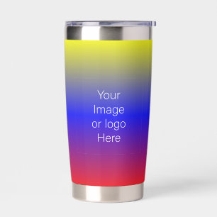 Red Blue Yellow Traveler Gradient Personalize Thermobecher