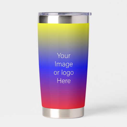 Red Blue Yellow Traveler Gradient Personalize Thermobecher (Links)