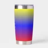 Red Blue Yellow Traveler Gradient Personalize Thermobecher (Rückseite)