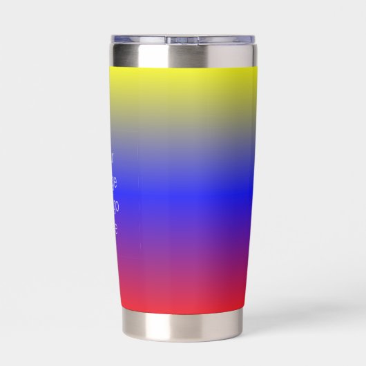 Red Blue Yellow Traveler Gradient Personalize Thermobecher (Rückseite)