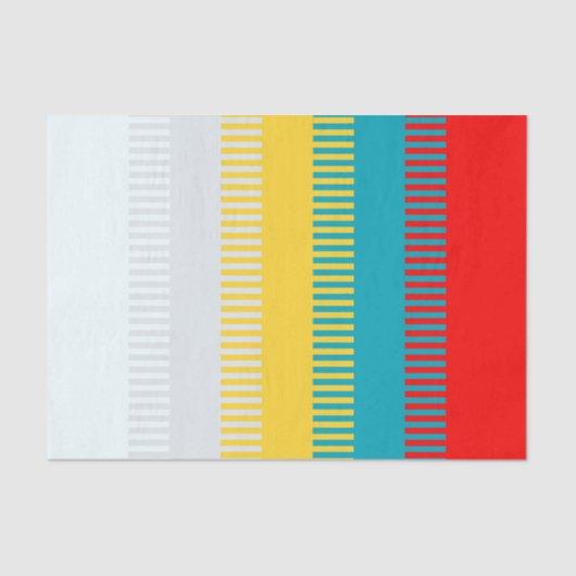 Red Blue Yellow White Grey Chic Einzigartiges Must Seidenpapier (Vorderseite)