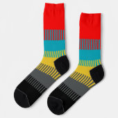 Red Blue Yellow White Grey Chic Einzigartiges Must Socken (Linkes Detail)
