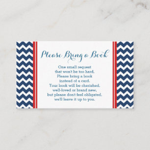 Red Blue Zickzack Baby Showkarte Begleitkarte