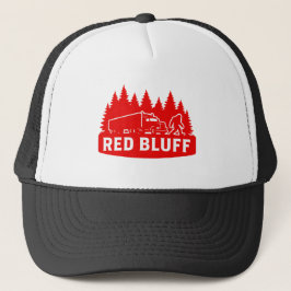 Red Bluff Bigfoot Semi-Truck & Forest Silhouette Truckerkappe