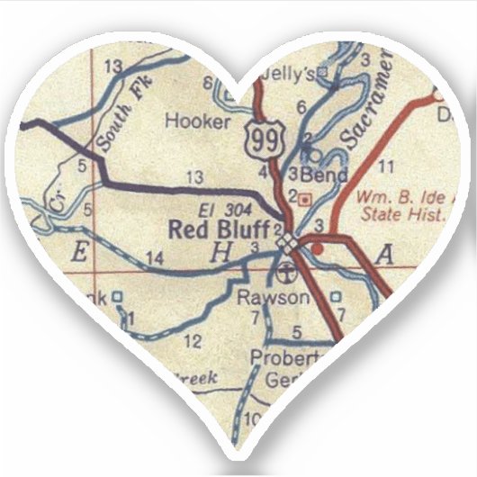 Red Bluff California Aufkleber (Vorderseite)