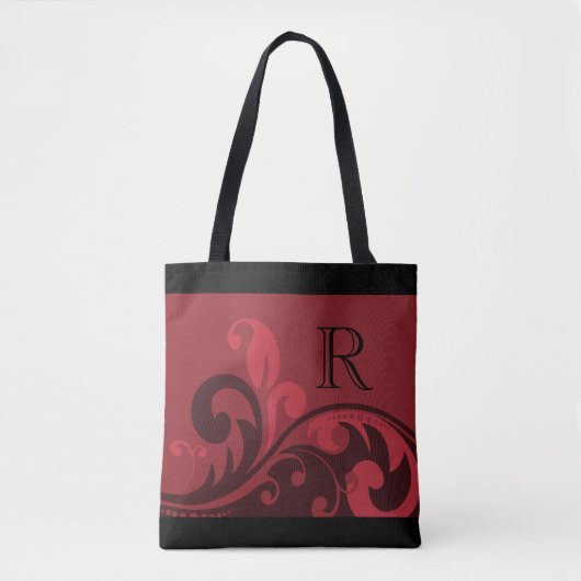 Red Blüh Design mit Monogram Tasche (Vorderseite)