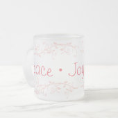 Red Blüh Peace Joy Liebe Weihnachten Mattglastasse (Vorderseite Links)