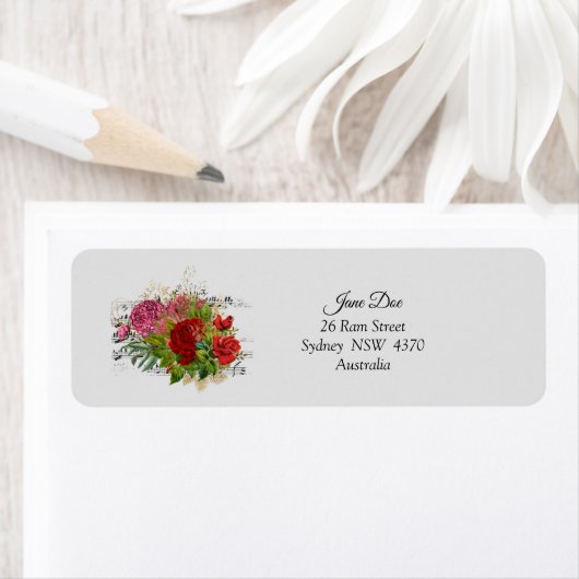 Red Blume Address Labels (Insitu)