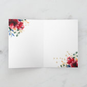 Red Blume Aquarell Stethoskop Krankenschwester dan Dankeskarte (Innenseite)