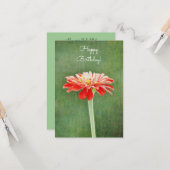 Red Blume Art Flat Geburtstagskarte Karte (Vorderseite/Rückseite Beispiel)