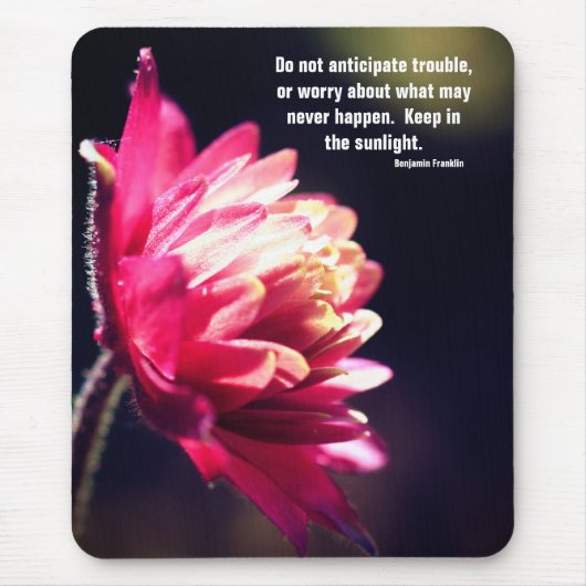 Red Blume Attitude Zitat Inspiration Mousepad (Vorne)