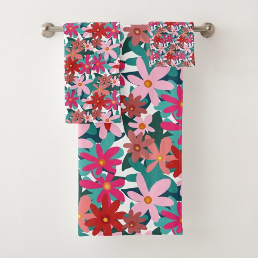 RED-BLUME BADHANDTUCH SET (Insitu)
