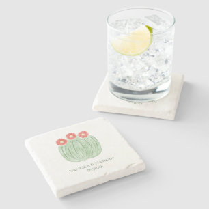 Red Blume Barrel Cactus Gastgeschenk Hochzeit Steinuntersetzer