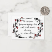 Red Blume Black Leaf Vielen Dank für Ihre Karte (Vorderseite/Rückseite Beispiel)