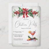 Red Blume Branch Fruit Drinks Weihnachts Party Inv Einladung (Vorderseite)