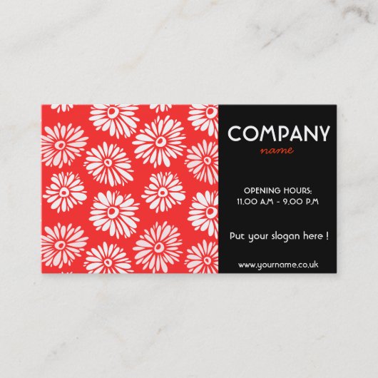 Red Blume Business Card Visitenkarte (Vorderseite)