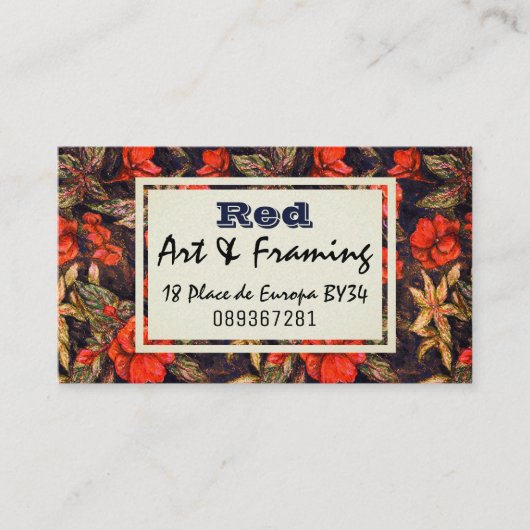 Red Blume Business Card Visitenkarte (Vorderseite)