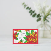 Red Blume Business Cards Visitenkarte (Stehend Vorderseite)