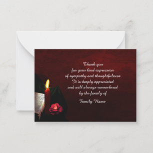 Red Blume Candle Danke, Card Mitteilungskarte