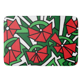 Red Blume Doodle Art Badematte
