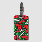 Red Blume Doodle Art Gepäckanhänger (Vorderseite Vertikal)