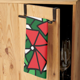 Red Blume Doodle Art Geschirrtuch