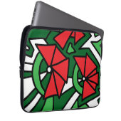 Red Blume Doodle Art Laptopschutzhülle (Vorne Rechts)