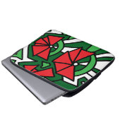 Red Blume Doodle Art Laptopschutzhülle (Vorne Knopf)