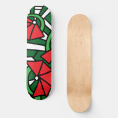 Red Blume Doodle Art Skateboard (Vorderseite)