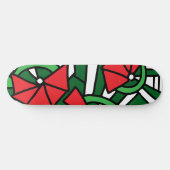 Red Blume Doodle Art Skateboard (Horizontal)