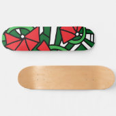 Red Blume Doodle Art Skateboard (Horizontal)