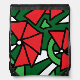 Red Blume Doodle Art Sportbeutel
