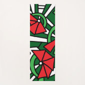 Red Blume Doodle Art Yogamatte (Vorderseite)