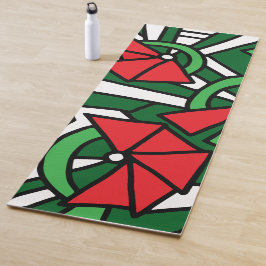 Red Blume Doodle Art Yogamatte