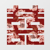 Red Blume Double Xi Chinesisch Hochzeit Fensteraufkleber (Blatt)