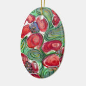Red Blume Fantasy Keramik Ornament (Links)