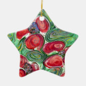 Red Blume Fantasy Keramikornament (Vorne)