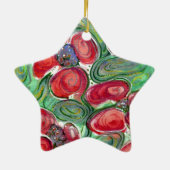 Red Blume Fantasy Keramikornament (Hinten)