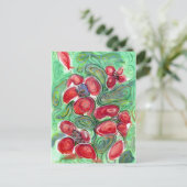 Red Blume Fantasy Postkarte (Stehend Vorderseite)