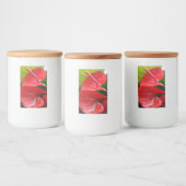 Red Blume Food Container Label Lebensmitteletikett (Flaschen)