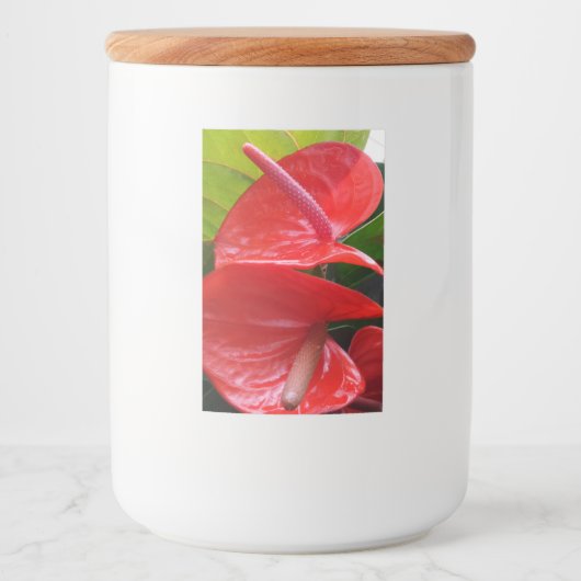 Red Blume Food Container Label Lebensmitteletikett (Vorderseite)