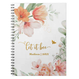 Red Blume Gold Glitzer Ließ Es ist Girl Tagebuch