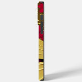 Red Blume Gold Glitzer Personalisiert Name Case-Mate iPhone Hülle (Rückseite / Links)