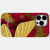 Red Blume Gold Glitzer Personalisiert Name Case-Mate iPhone Hülle (Rückseite (Horizontal))