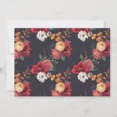 Red Blume Hot Air Ballon Paare Dusche Einladung (Rückseite)